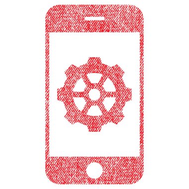 Simge akıllı telefon seçenekleri dişli kumaş dokulu