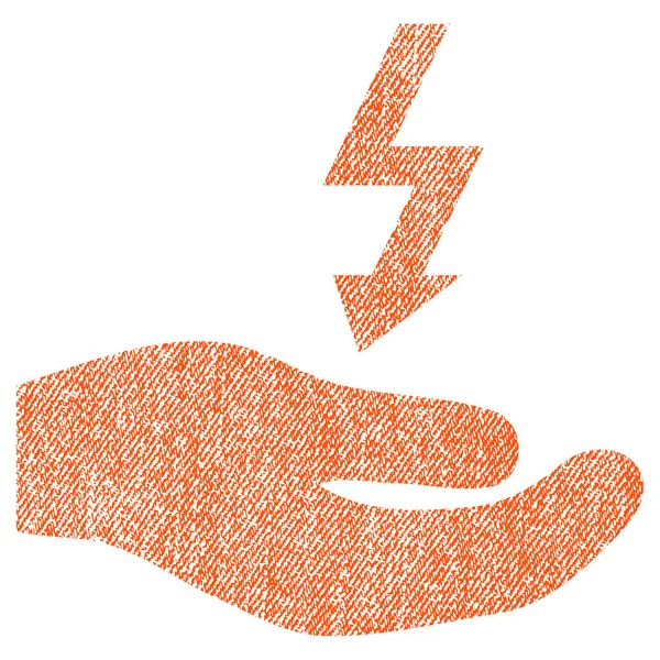 Текстурированная икона "Электроснабжение рук" — стоковый вектор