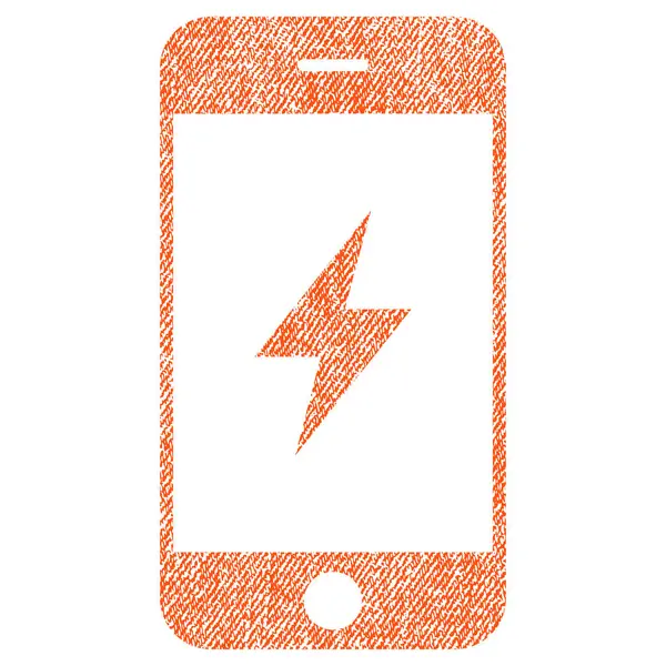 Smartphone Electricity Fabric Textured Icon — Stock Vector