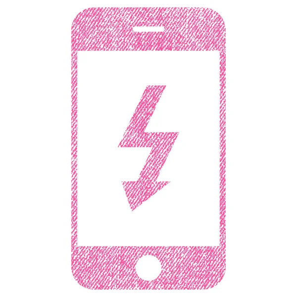 Electric Smartphone Fabric Textured Icon — Stock Vector