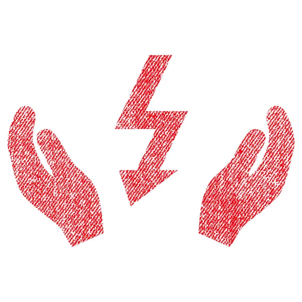 Mãos de manutenção de energia elétrica tecido texturizado ícone —  Vetores de Stock