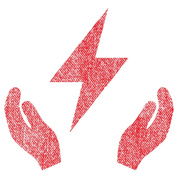 Villamos karbantartás kezek szövet texturált ikon — Stock Vector