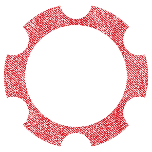 Kugghjulet tyg texturerat ikonen — Stock vektor