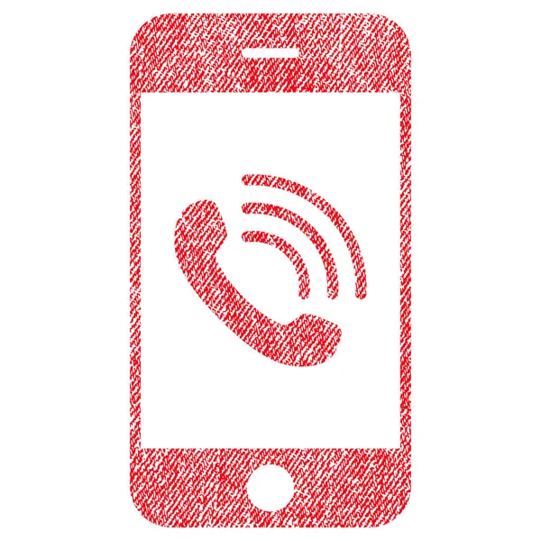 Icône texturée de tissu d'appel de smartphone — Image vectorielle