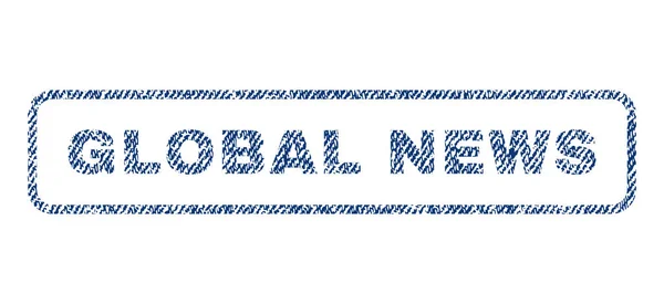 Global News Timbre textile — Image vectorielle
