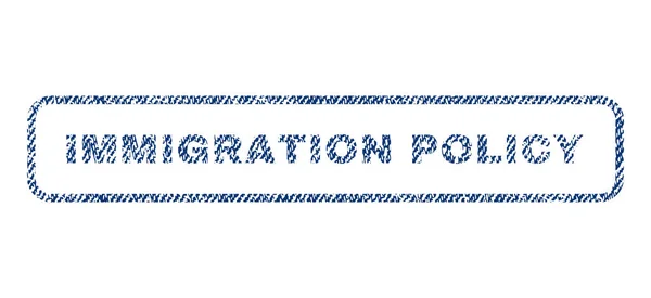 Politica di immigrazione Timbro tessile — Vettoriale Stock