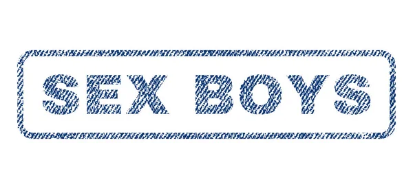 Sex pojkar textil stämpel — Stock vektor