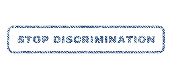 Stop Discrimination Textile Stamp — Stock Vector