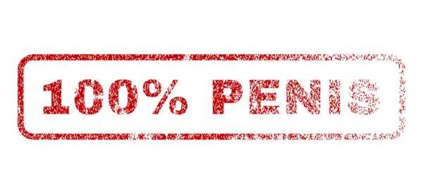 100 Percent Penis Rubber Stamp — Stockvector