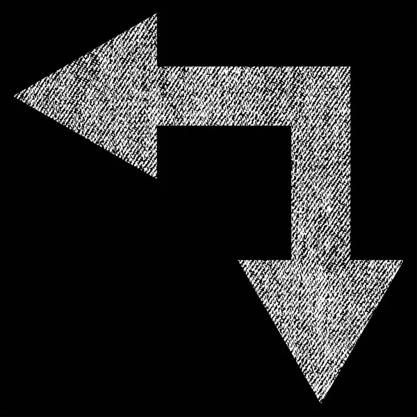 Flecha de bifurcación izquierda abajo tela textura icono — Archivo Imágenes Vectoriales