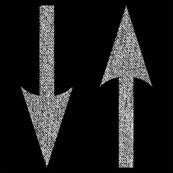 Icono texturizado de tela de flechas de intercambio vertical — Archivo Imágenes Vectoriales