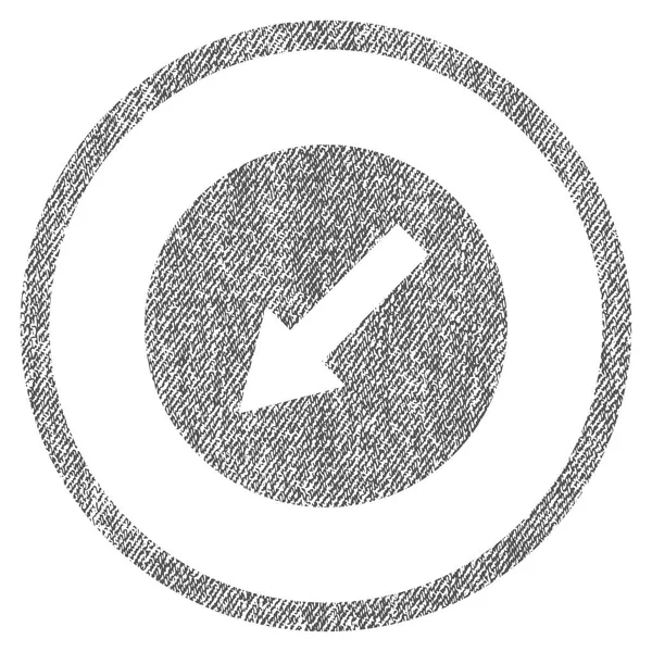 Icono texturizado de tela de flecha redondeada hacia abajo-izquierda — Vector de stock