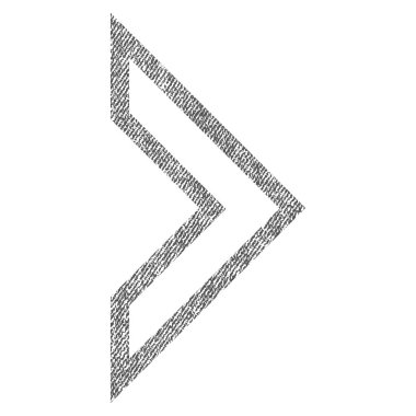 Ok ucu sağ kumaş dokulu simgesi