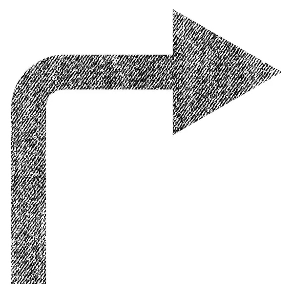 Vire à direita tecido texturizado ícone — Vetor de Stock