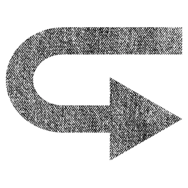 Rechts abbiegen Stoff texturierte Symbol — Stockvektor