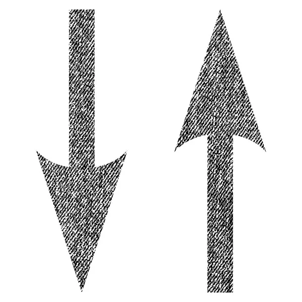 Icône texturée de tissu de flèches verticales d'échange — Image vectorielle