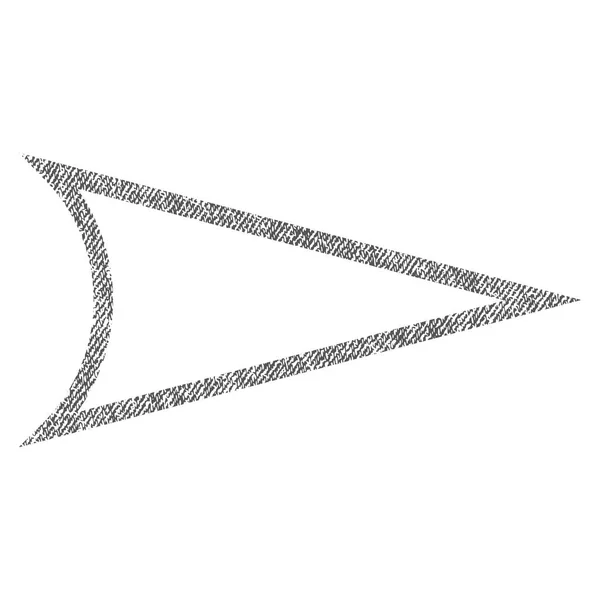 Pfeilspitze rechts texturierte Stoff-Symbol — Stockvektor