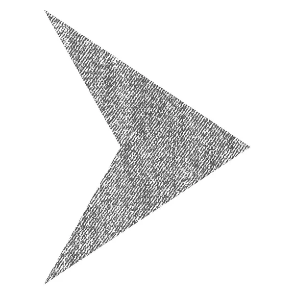 Icono texturizado de tela derecha de punta de flecha — Vector de stock