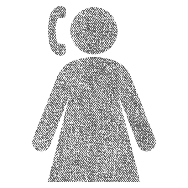 电话的女人织物纹理图标 — 图库矢量图片