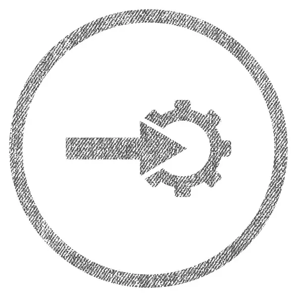 Icône texturée de tissu d'intégration d'engrenage — Image vectorielle