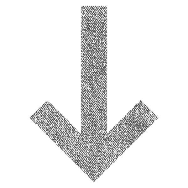 Dolů šipka Fabric texturou ikonu — Stockový vektor