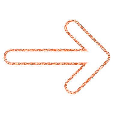 Simge yuvarlak ok doğru kumaş dokulu