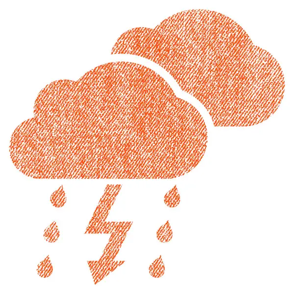 Nuages d'orage Tissu Icône texturée — Image vectorielle