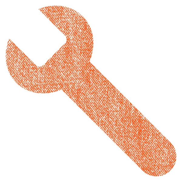Wrench Fabric Textured Icon — Stock Vector