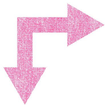 Simge çatallanma ok sağ aşağı kumaş dokulu