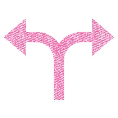 Simge çatallanma oklar sol sağ kumaş dokulu