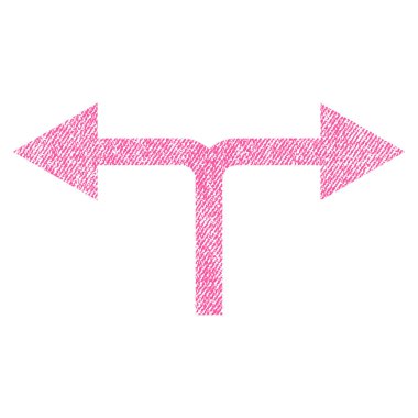 Simge çatallanma oklar sol sağ kumaş dokulu