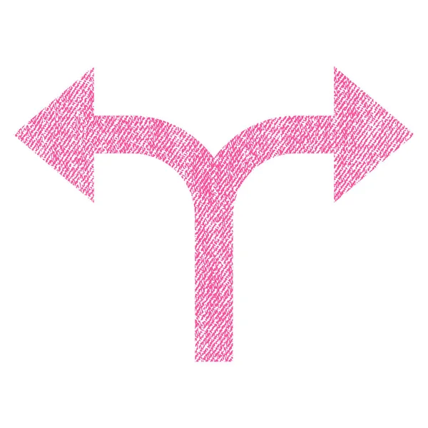 Simge çatallanma oklar sol sağ kumaş dokulu