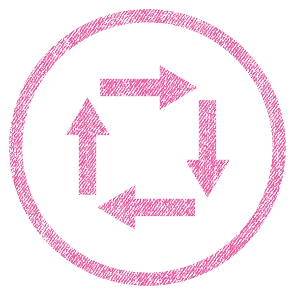 Icono texturizado de tela de flechas de circulación — Archivo Imágenes Vectoriales