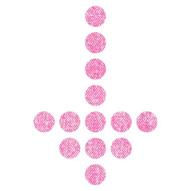 Noktalı ok aşağı kumaş dokulu simgesi