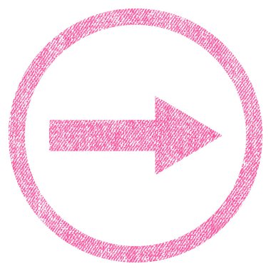 Simgesini sağ yuvarlak ok kumaş dokulu