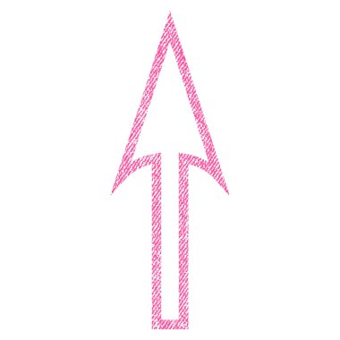 Kumaş yukarı keskin ok simgesi dokulu