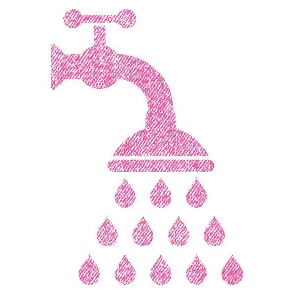 淋浴水龙头织物纹理的图标 — 图库矢量图片