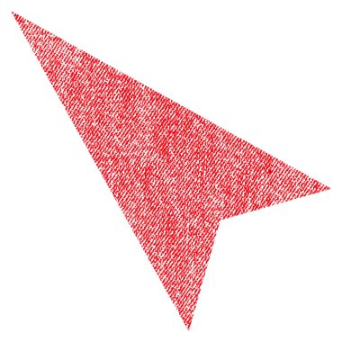 Ok ucu sol yukarı kumaş dokulu simgesi