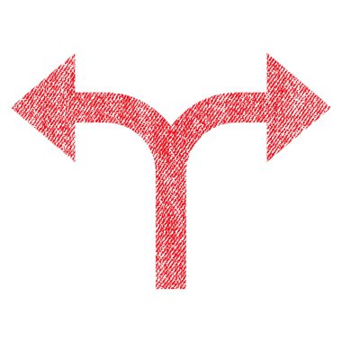 Simge çatallanma oklar sol sağ kumaş dokulu