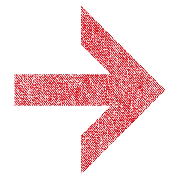 Icône texturée de tissu de flèche droite — Image vectorielle