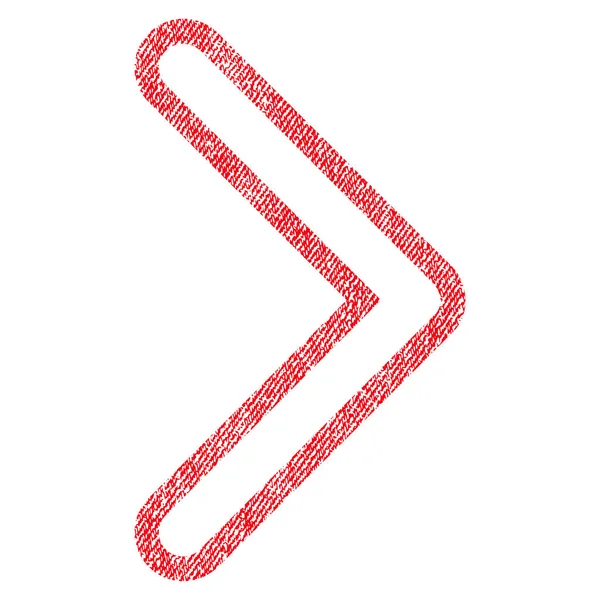 Pfeilspitze rechts texturierte Stoff-Symbol — Stockvektor