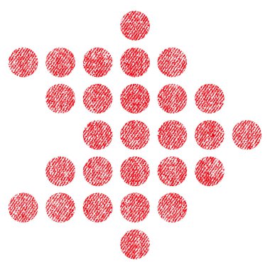 Noktalı ok doğru kumaş dokulu simgesi