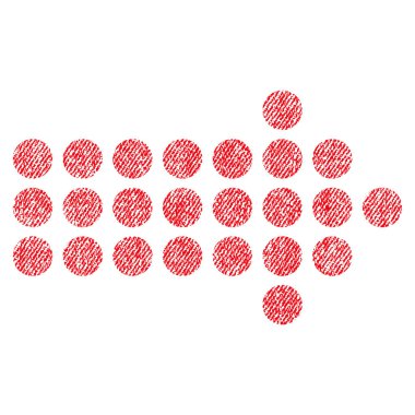 Noktalı ok doğru kumaş dokulu simgesi