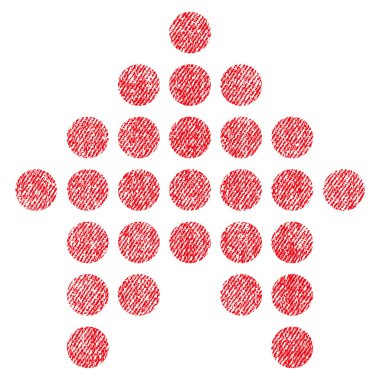 Kumaş yukarı noktalı ok simgesi dokulu