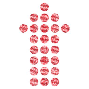 Kumaş yukarı noktalı ok simgesi dokulu