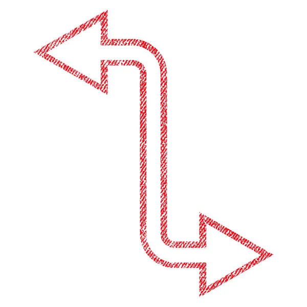 Zakřivené Exchange Arrow Fabric texturou ikona — Stockový vektor