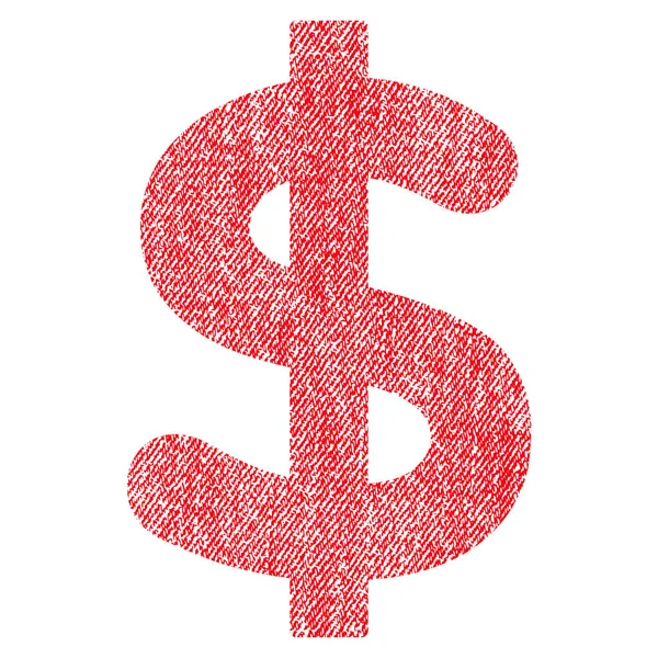 Dollar Fabric Textured Icon — Stock Vector