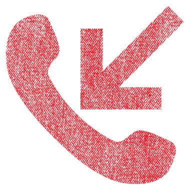 Gelen çağrı kumaş dokulu simgesi