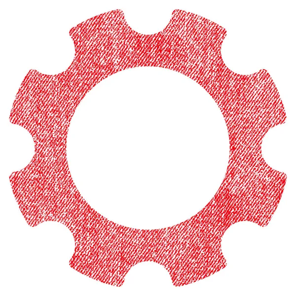 Gear Fabric Textured Icon — Stock Vector