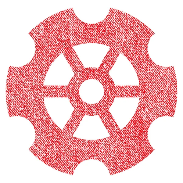 Gear Fabric Textured Icon — Stock Vector